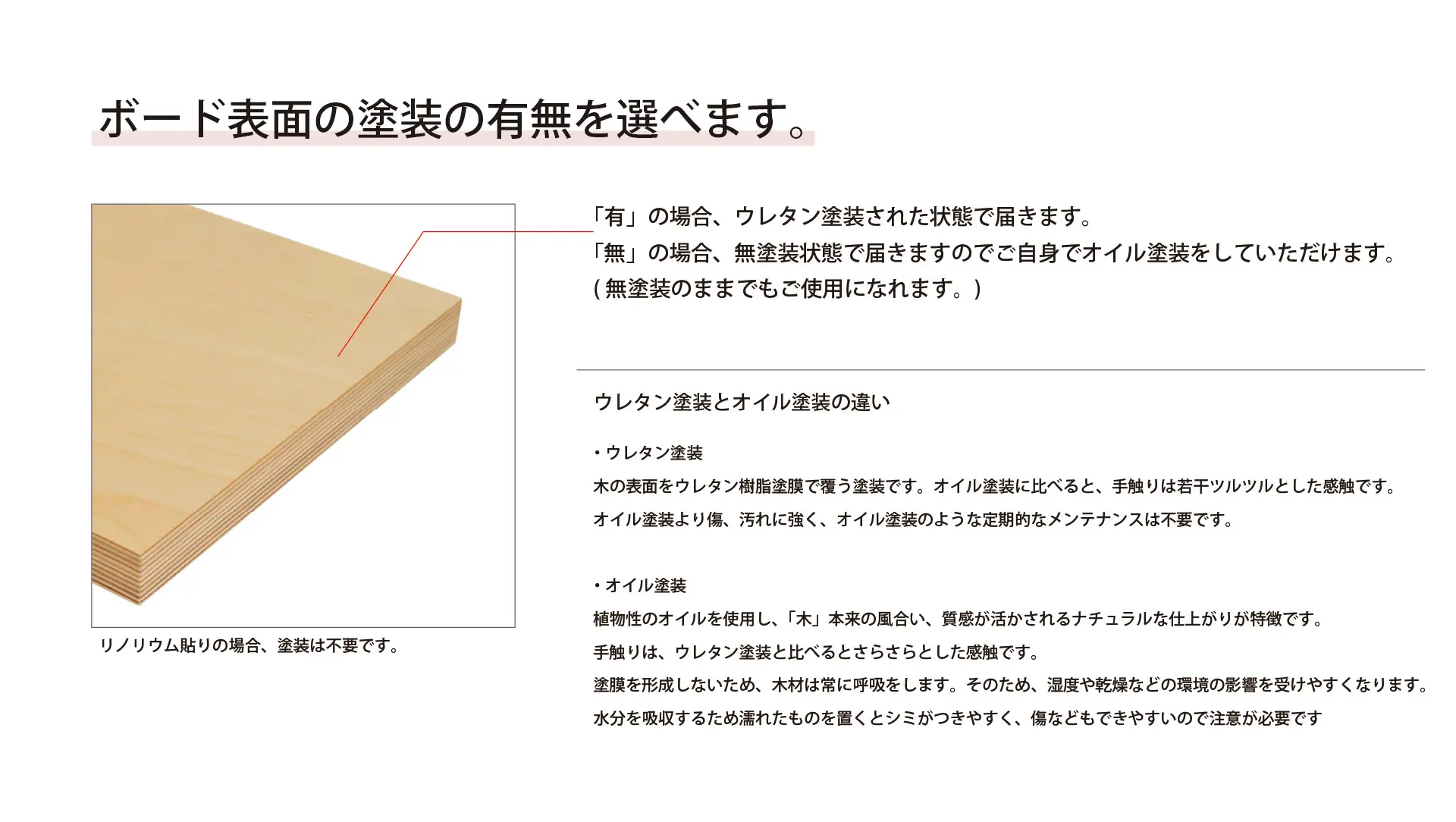 ボード ウレタン塗装　説明